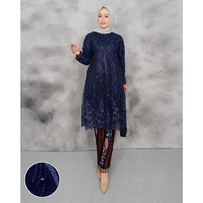 (Bisa Cod) Setelan Kebaya Modern-Set Kebaya Tunik Tille/Hijau Botol