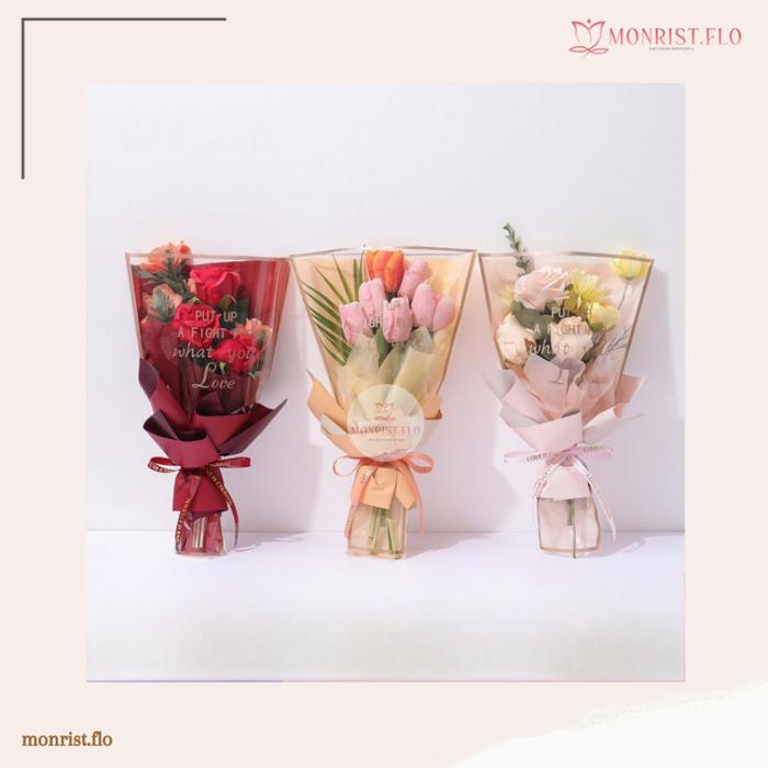 Monrist Flo - Kertas Buket Instant / Plastik Multipack Bouquet Wrapping Cellophane Untuk Buket Bunga