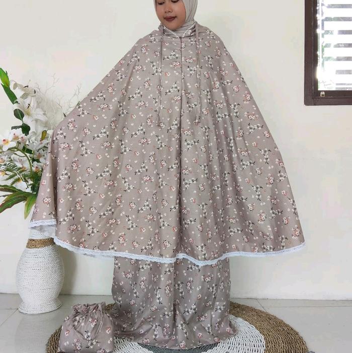 LYA- Mukena Dewasa Bahan Cotton Import Motif Laura | Daily Muslim