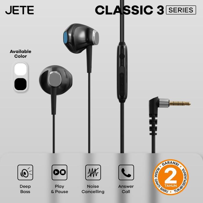Earphone I Headset JETE CLASSIC 3 with Noise Cancelling