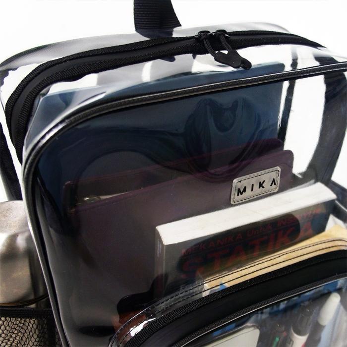 Backpack Transparan / Tas Ransel Bening / Tas Laptop / Tas Serut Besar / Tas Sekolah