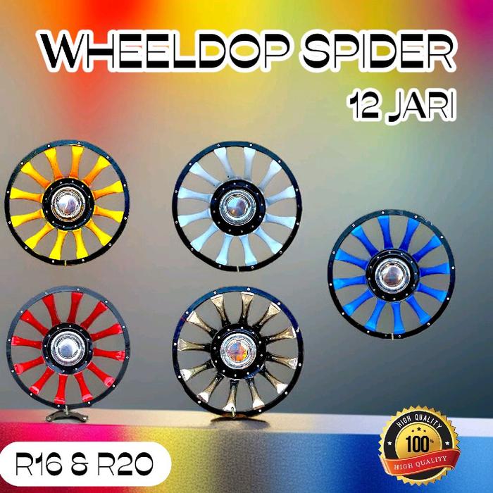 SET Wheeldop Spider 12 Jari R16 & R20 Bahan Plat Besi FREE Dudukan Untuk Truk