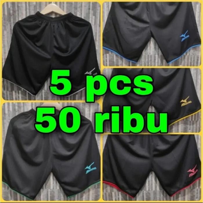 PROMO COD 50RIBU DAPAT 5Pcs Celana Trening Pendek Mizuno Casual Boxer Pria Bahan Lotto