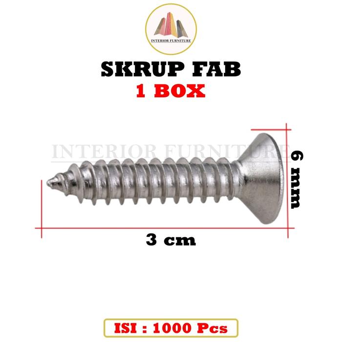 SEKRUP 3 CM / SKRUP TAPPING 3 CM 6 X 1 1/4 ISI 1000 PCS