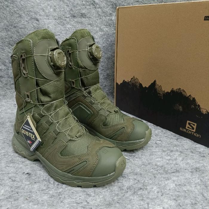 Sepatu PDL SALOMON SWIVEL ROPE 8 BOOTS GREEN Tactical / Sepatu PDL Salomon Hijau Tali Putar