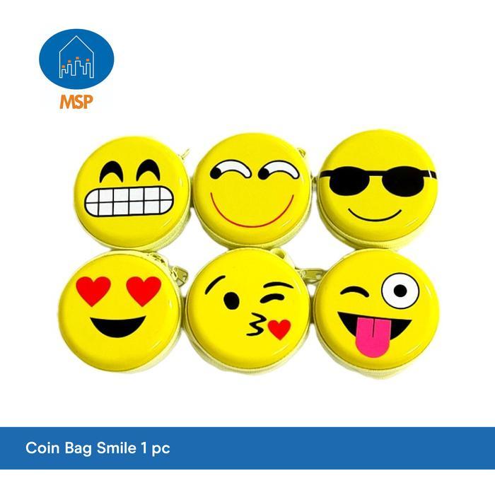 PREMIUM Dompet Koin Bulat / Coin Bag Smile / MSP C2-5 / 1 pc