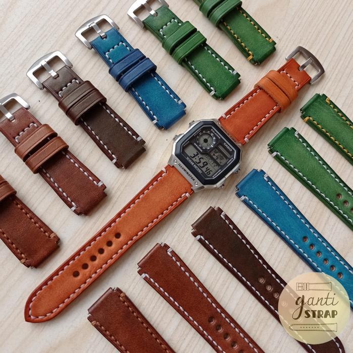Tali Jam Tangan Kulit Casio AE-1200WH AE-1200WHD Handmade Strap Watch BEST PRICE