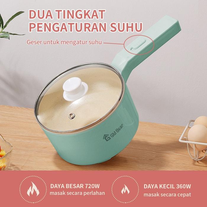 Gm Bear Panci Listrik Serbaguna 2L 2315 - Kompor Listrik Panci Penggorengan Listrik Panci Elektrik F