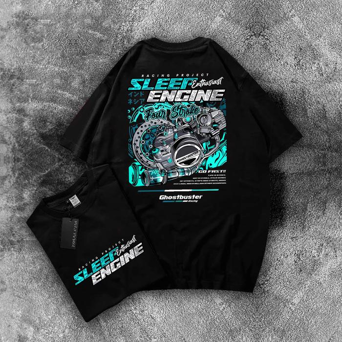 T-SHIRT KAOS ANAK SLEEP ENGINE TOSCA Depan Belakang Bahan  Combed 30S Real 100%