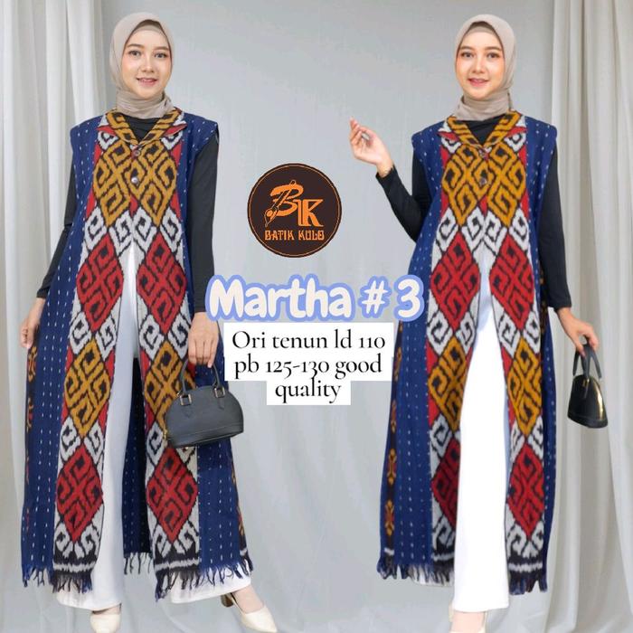LONG OUTER CARDIGAN TENUN TANPA LENGAN SERIES MARTHA