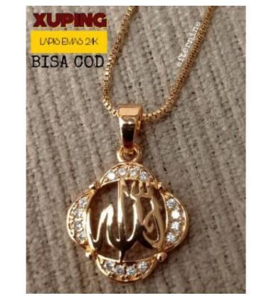 KALUNG WANITA XUPING LAPIS EMAS / LAFADZ LIONTIN KALUNG LAPIS EMAS