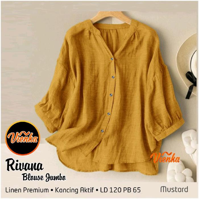 Rivana atsaa blouse katun linen jumbo LD 120 XXL