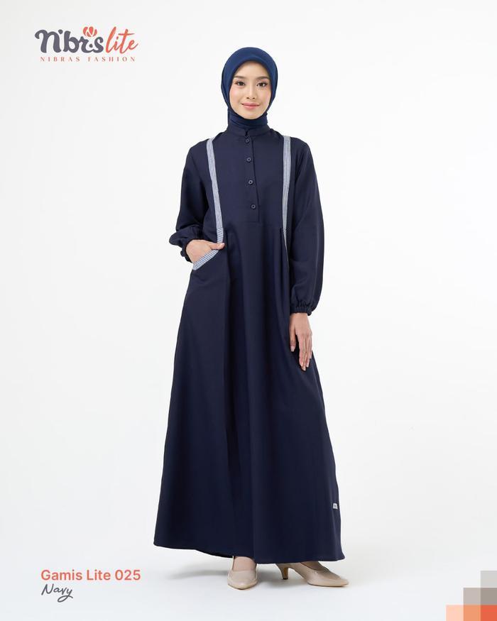GAMIS LITE 025 NIBRAS Material Berry Skin mix Motif Salur Ventura