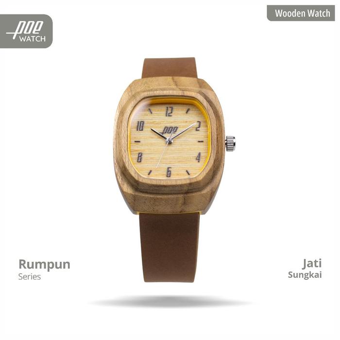 Poe Watch seri Rumpun - Jati Sungkai | Jam tangan kayu tahan air pria wanita