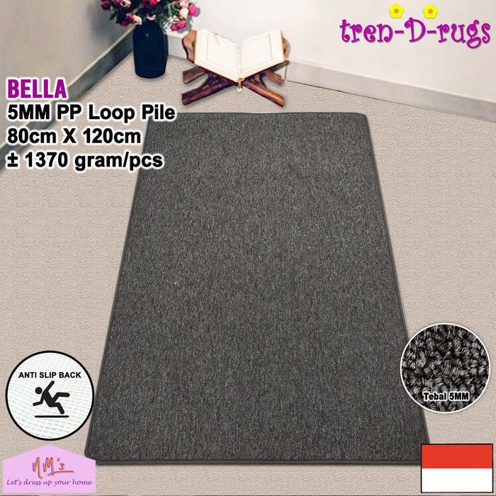 Tren-D-rugs Sajadah polos karpet alas lantai kamar tidur minimalis anti slip 80 cm x 120 cm - NMs
