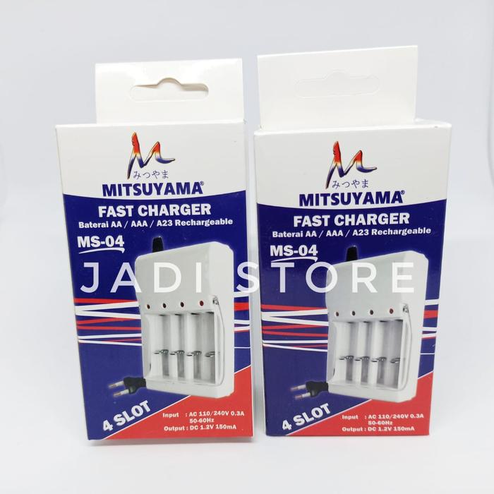 Charger Baterai 4 Slot Charger Baterai AA AAA 4 Slot Ces Baterai AA AAA 4 Slot Mitsuyama MS-04