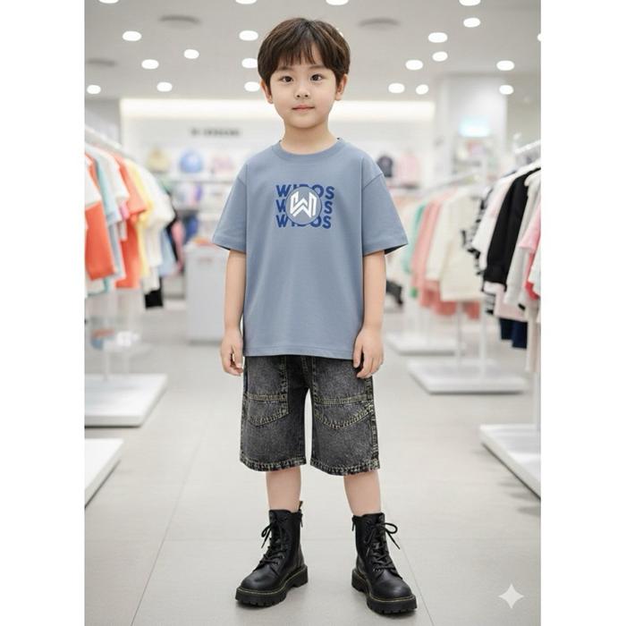 [COD] SETELAN JEANS PENDEK ANAK COWOK KEREN 2-9 TAHUN PREMIUM - SET JEANS PENDEK WIBOS ANAK LAKI-LAK