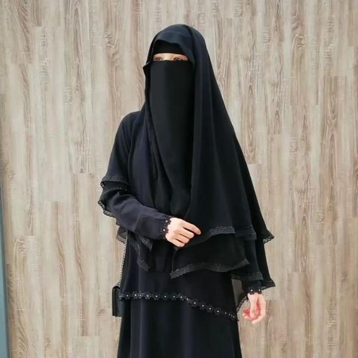 Dapatkan Cadar Niqab Veil Niqob Oman Renda Set