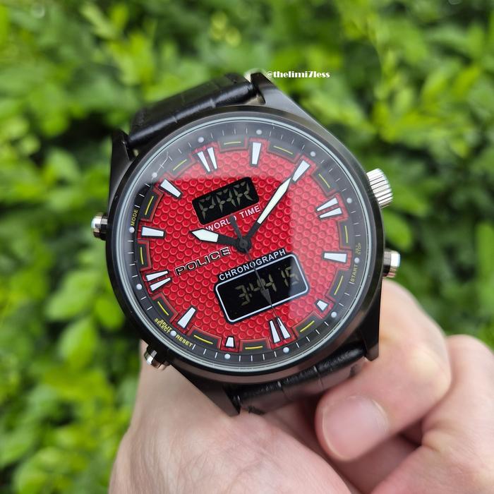 Jam tangan Police timepieces world time quartz chronograph ref 11180J