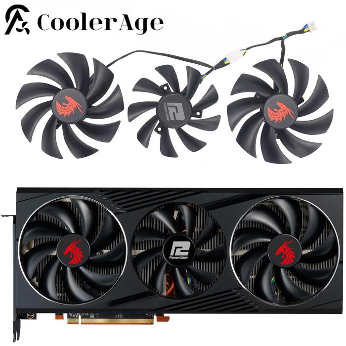 For PowerColor RX 6800 XT 6800 RED DRAGON Video Card Fan FD10015H12D FD9015U12D RX6800XT RX6800 Grap