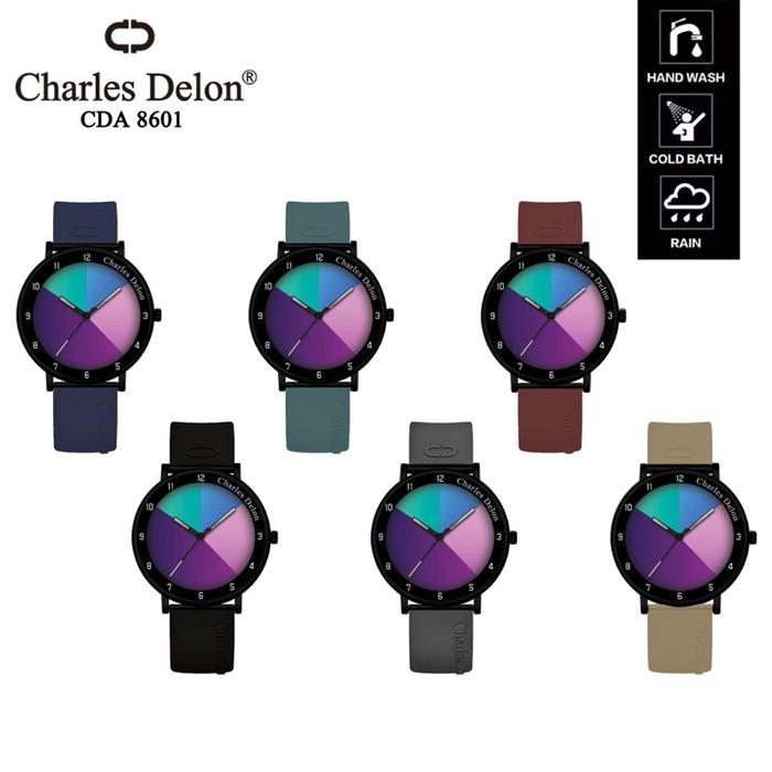 Official CHARLES DELON Watch Original Jam Tangan Fashion Karet Pria Wanita Analog | CDA 8601