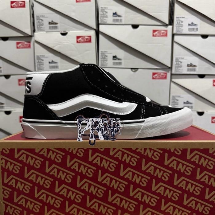 Vans MID KNU SKOOL Black White Original Resmi Navya Shoes