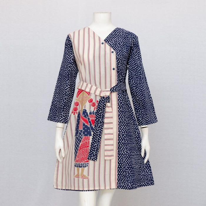 LANGITJUA COLLECTION Dress Model Kimono Motif Batik Karakter Bahan Katun Halus Batik Printing Solo K