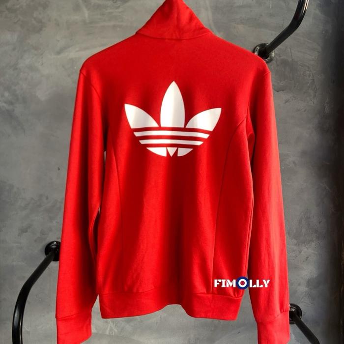 Tracktop Adidas firebird big logo red white
