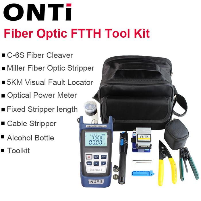 12pcs/Set  Fiber Optic FTTH Tool Kit with Optical Power Meter 30km