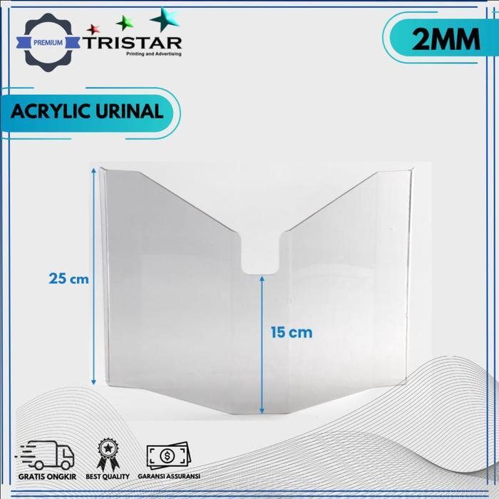 Acrylic Mika Urinal Protector, sekat urin/urinoir/urinal/toilet/closet 2mm