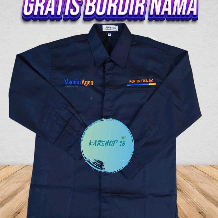 KEMEJA MANDIRI AGEN LENGAN PANJANG TERBARU SERAGAM MANDIRI AGEN ATASAN BAJU MANDIRI AGEN SERAGAM MAN