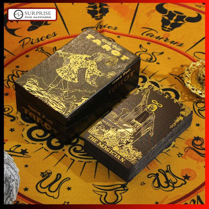 Kartu Tarot Perak/Emas Foil Mewah Kartu Tarot Rider Tarot Universe
