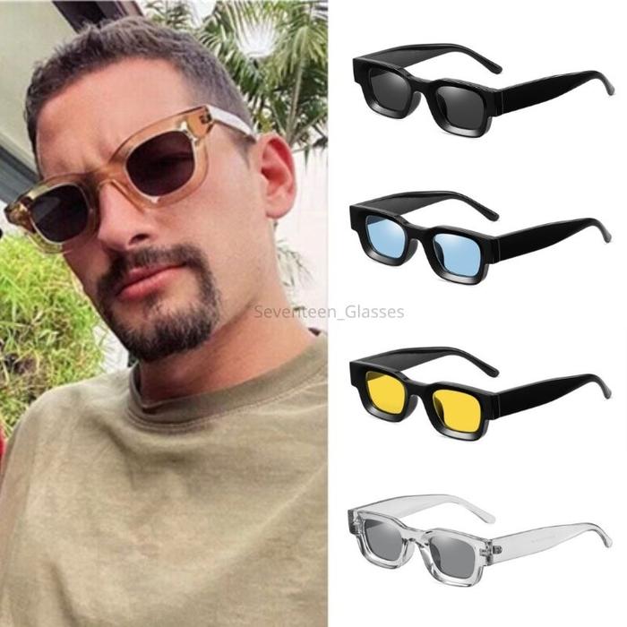 Kacamata Hitam UV400 Bingkai Kecil Persegi Gaya Vintage Fashion Pria Wanita (Unisex) | Code: KR