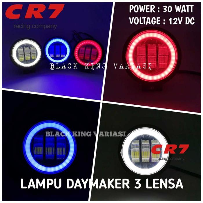 Lampu Daymaker 3 Lensa Led Lampu Tembak Sorot Cwl 3 Led Lampu Daymaker Mini Lensa 4D Lampu Tembak S