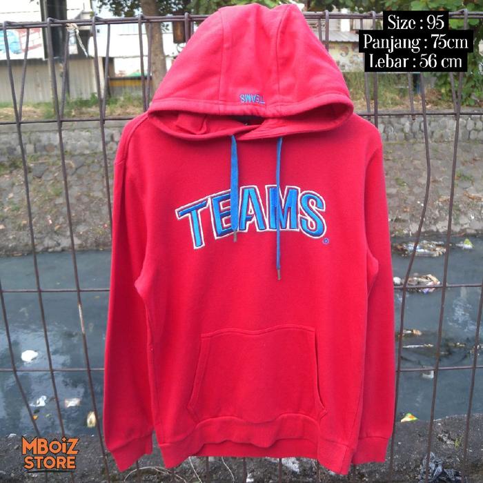 Hoodie TEAMS warna merah by Polham