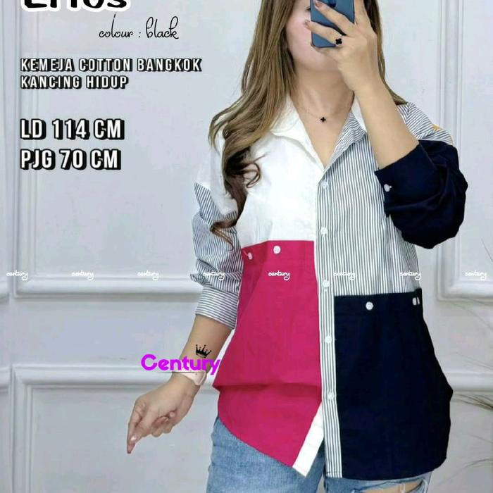 Ertos Kemeja Wanita Bahan Cotton Bangkok Ld 114 cm
