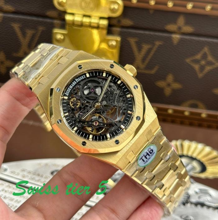 AudemarsPiguet Watches Royal Oak Openworked Yellow 15407 Skeleton Dial THB Factory 41mm