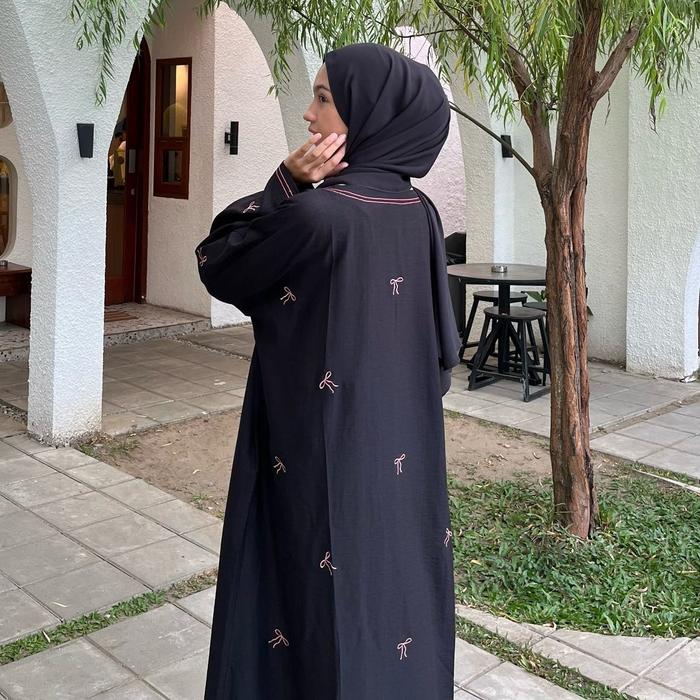 ALAIA - Alaia Ribbon Abaya | Abaya Coquette ALAIA | Abaya Ribbon | Abaya Bordir Pita