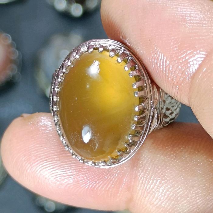 cincin batu akik getah kati layu natural