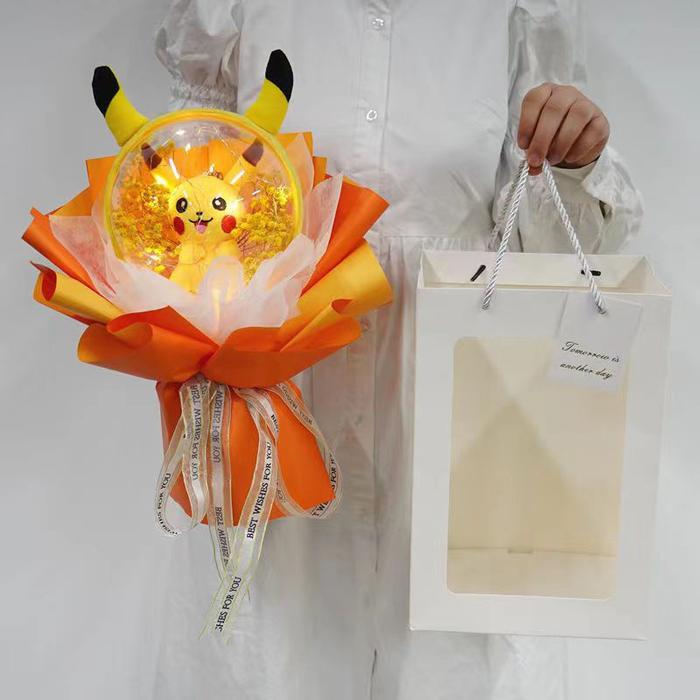 Buket Mewah Pikachu Kartun Pokemon Baru Mainan Boneka Lucu Buket