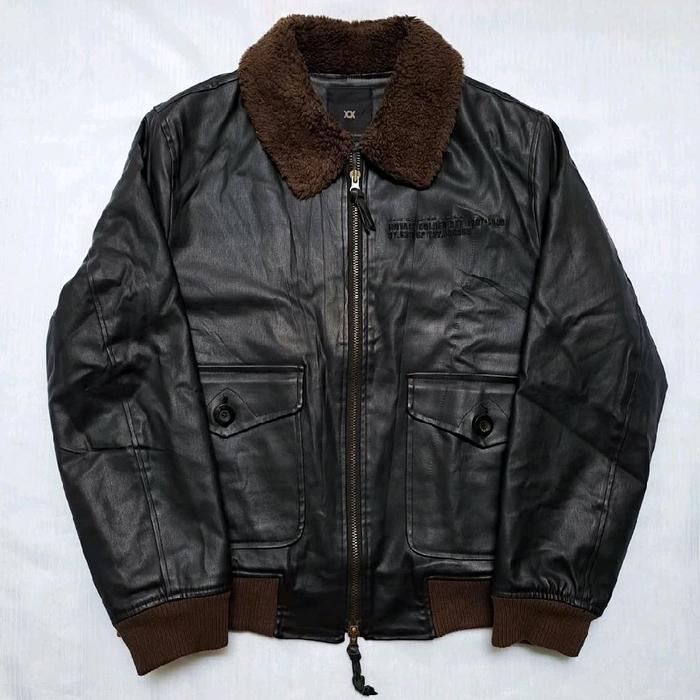 JACKET BLACK XX FLIGHT SHERPA VINTAGE LEATHER JACKET PRIA