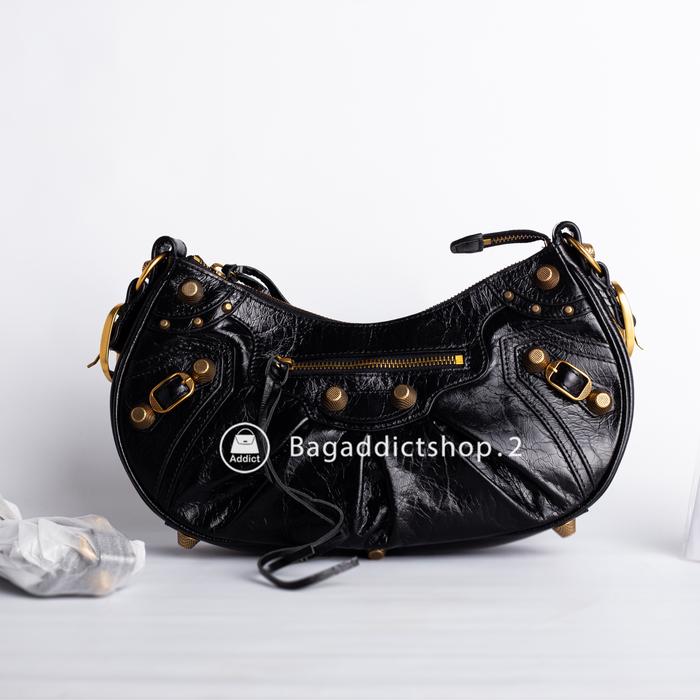 Balen Le Cagole 26 Black Croco GHW Super Mirror Import VIP