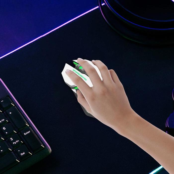 Mouse Lampu LED Bernapas Nirkabel Mouse Ergonomis Tanpa Kabel USB