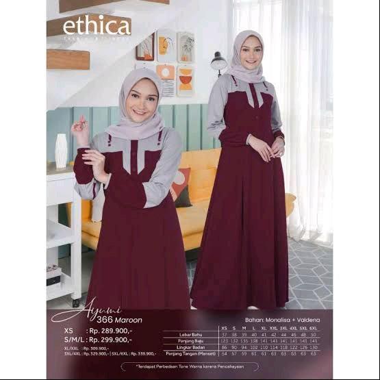 Ethica gamis Ayumi 366 Maroon
