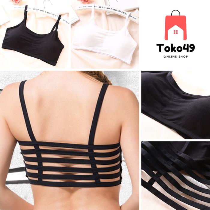 Bra Sport 6 Tali Pakaian Dalam Wanita Tanpa Kawat / Set BH Fitness Sorex Serbaguna Bikini Ada Busa D