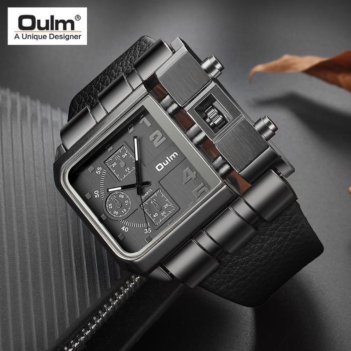 Oulm 3364 Big Square Dial Watches Men Luxury Brand Sport Male Quartz