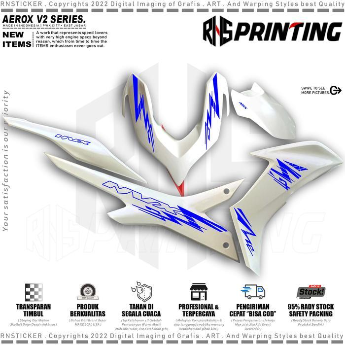ARV2 Striping Variasi Aerox 2023 Stiker Striping Aerox New Connected ABS NVX Absrak Simple Copy Tran