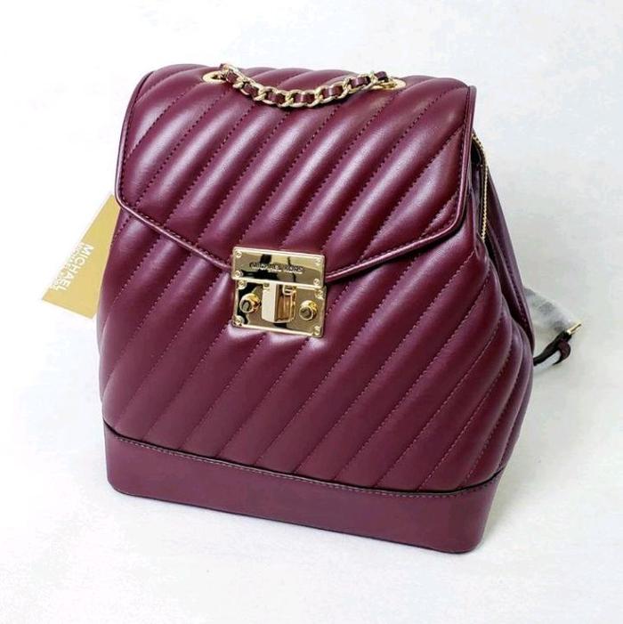 MK Rose medium chain backpack, Merlot