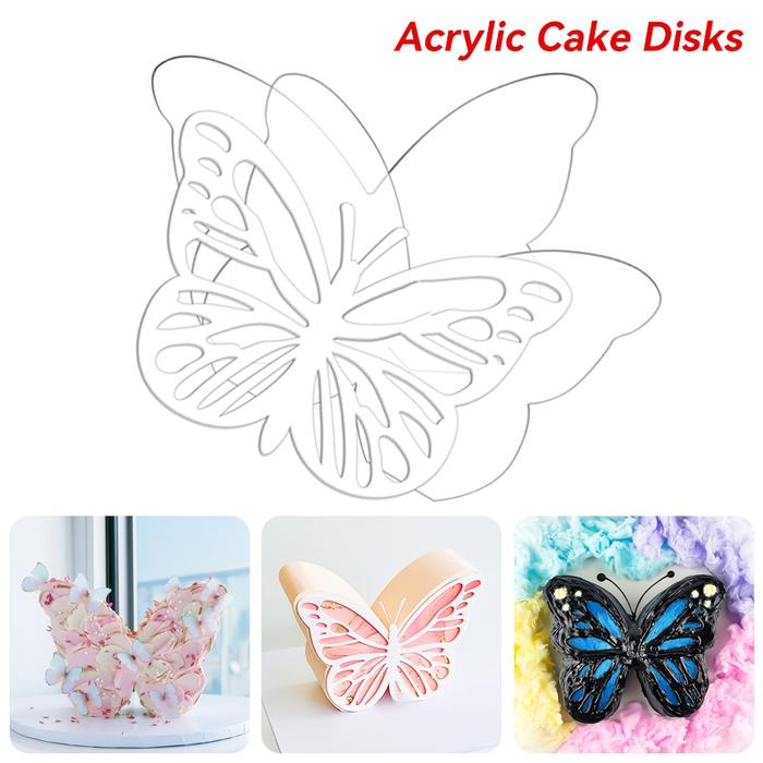 1Set Butterfly Shape Clear Cake Disks DIY Buttercream Smoothing Cake