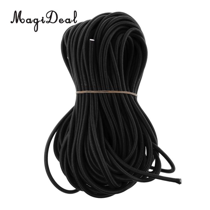 MagiDeal 5mm 75m Black Strong Elastic Bungee Rope Shock
